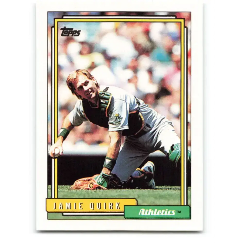 1992 Topps #19 Jamie Quirk NM-MT Oakland Athletics Baseball Card - Baseball Card Single