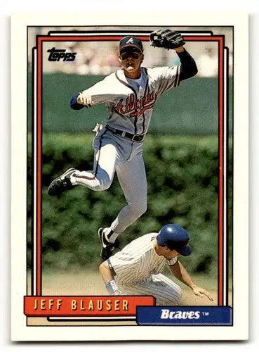 1992 Topps #199 Jeff Blauser Atlanta Braves Baseball Cards EX/NM ID:55870 - Baseball Card Single
