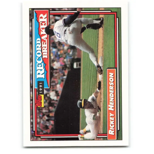 1992 Topps #2 Rickey Henderson EX Excellent Oakland Athletics Baseball Card - Collectible Trading Cards