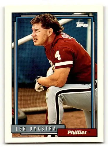 1992 Topps #200 Len Dykstra Philadelphia Phillies Baseball Cards EX/ ID:61159 - Baseball Card Single
