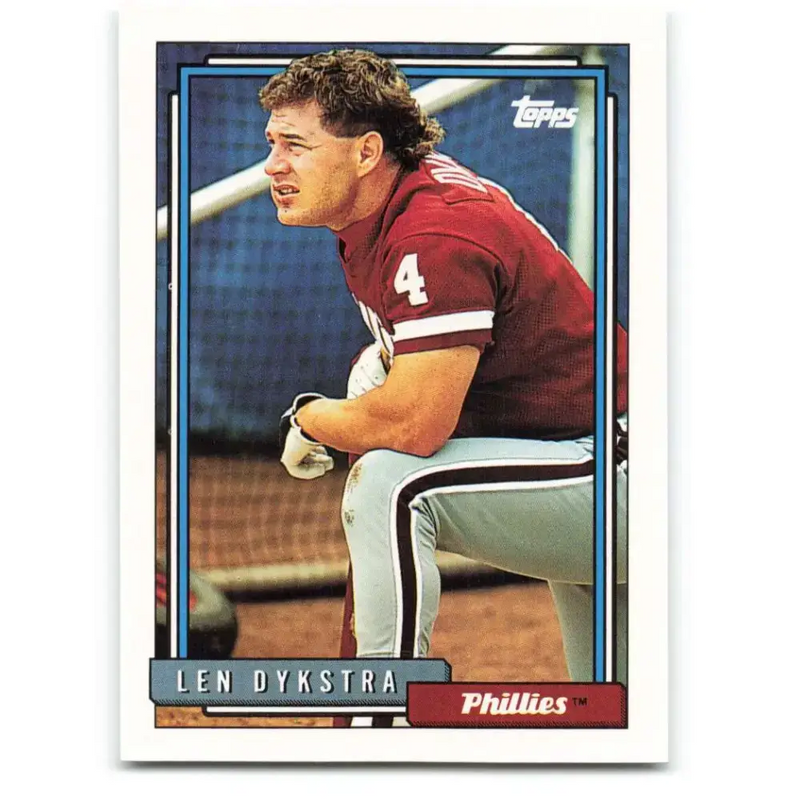 1992 Topps #200 Lenny Dykstra NM-MT Philadelphia Phillies Baseball Card - Baseball Card Single