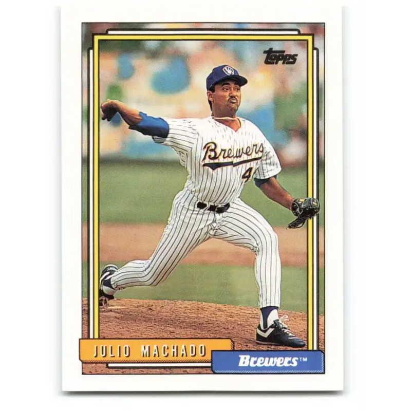 1992 Topps #208 Julio Machado NM-MT Milwaukee Brewers Baseball Card - Baseball Card Single