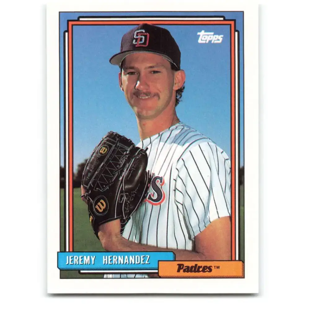 1992 Topps #211 Jeremy Hernandez NM-MT RC Rookie San Diego Padres Baseball Card - Baseball Card Single