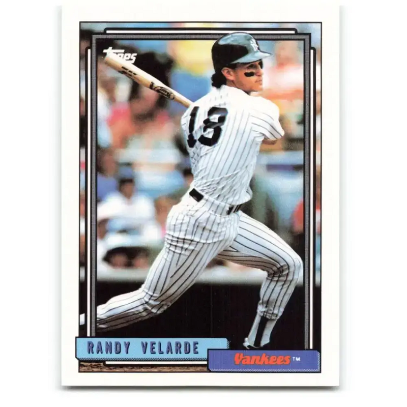 1992 Topps #212 Randy Velarde NM-MT New York Yankees Baseball Card - Baseball Card Single