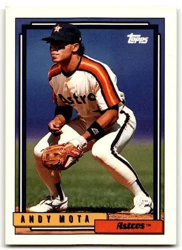 Original gloss 1992 Topps Andy Mota baseball card NM-MT Astros ID 43483