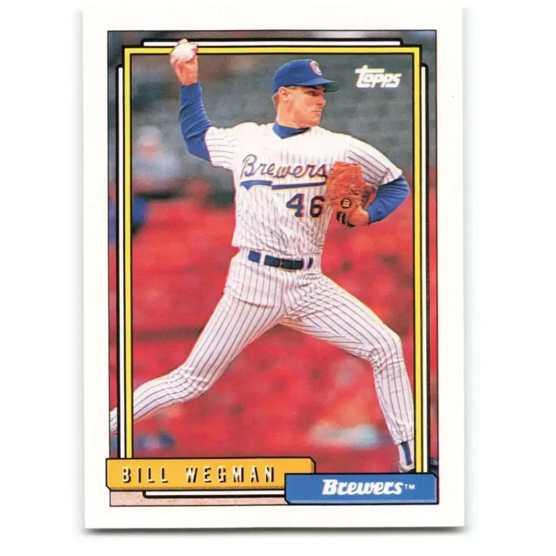 1992 Topps #22 Bill Wegman NM-MT Milwaukee Brewers Baseball Card - Baseball Card Single