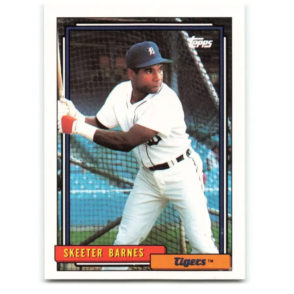 1992 Topps #221 Skeeter Barnes NM-MT Detroit Tigers Baseball Card - Baseball Card Single