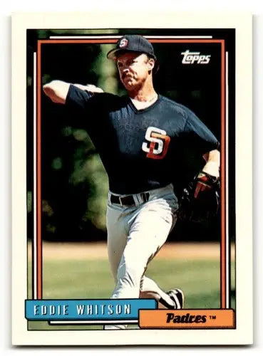 Original gloss Eddie Whitson baseball card San Diego Padres 1992 Topps #228