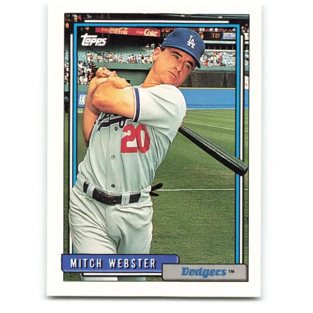 1992 Topps #233 Mitch Webster NM-MT Los Angeles Dodgers Baseball Card - Baseball Card Single