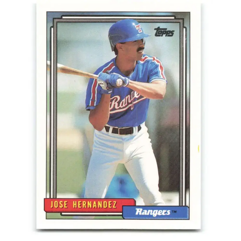 1992 Topps #237 Jose Hernandez NM-MT RC Rookie Texas Rangers Baseball Card - Baseball Card Single