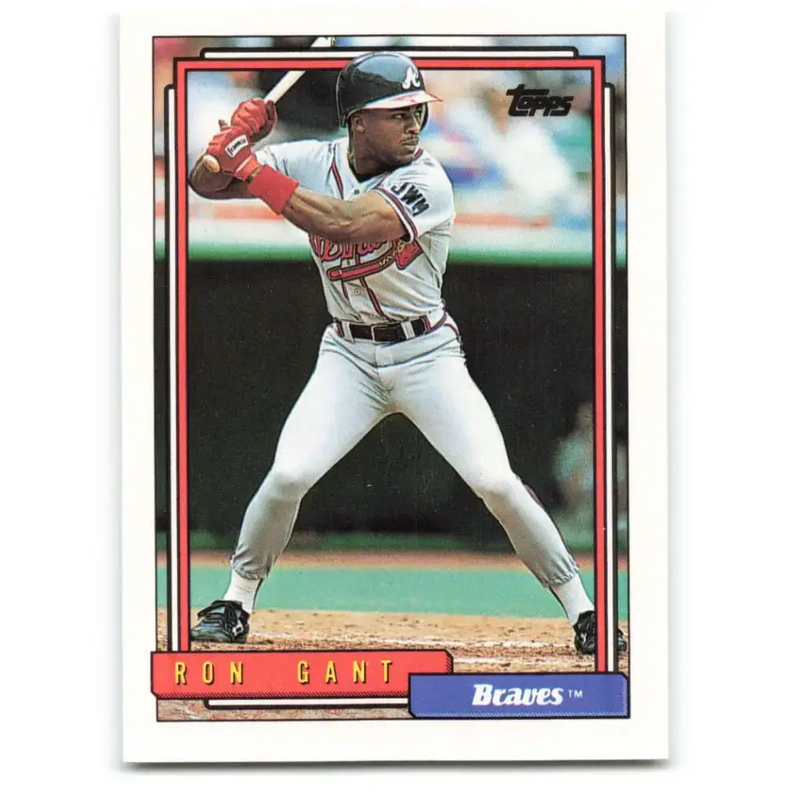 1992 Topps #25 Ron Gant NM-MT Atlanta Braves Baseball Card - Baseball Card Single