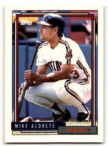 1992 Topps #256 Mike Aldrete Cleveland Indians Baseball Cards EX/NM ID:55882 - Baseball Card Single