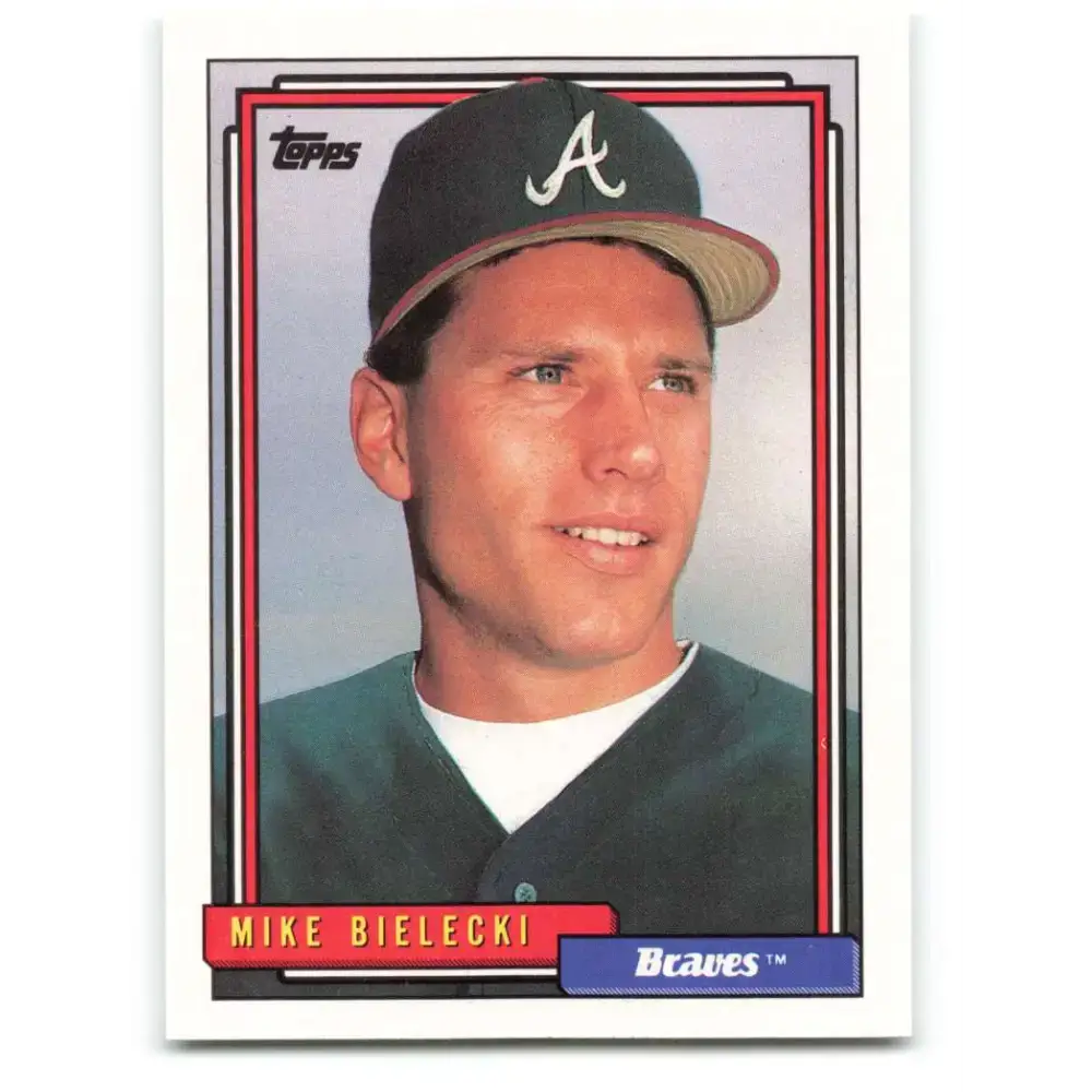 1992 Topps #26 Mike Bielecki NM-MT Atlanta Braves Baseball Card - Baseball Card Single