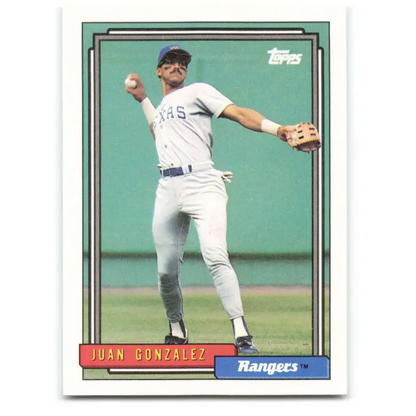 1992 Topps #27 Juan Gonzalez EX Excellent Texas Rangers Baseball Card - Baseball Card