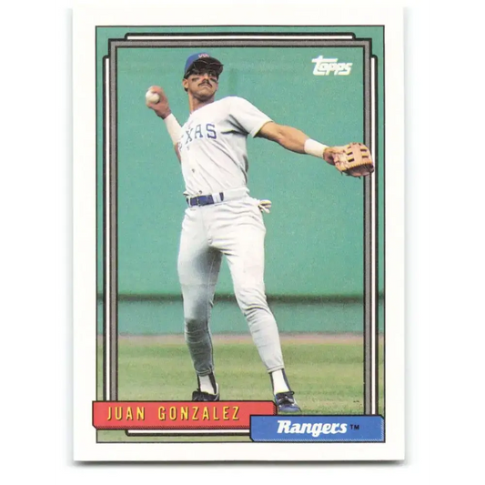 1992 Topps #27 Juan Gonzalez EX Excellent Texas Rangers Baseball Card - Baseball Card