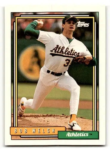 1992 Topps #285 Bob Welch Oakland Athletics Baseball Cards EX/NM ID:61157 - Baseball Card Single