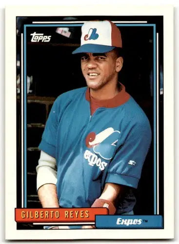 Original gloss Gilberto Reyes baseball card 1992 Topps NM-MT Expos ID 43506