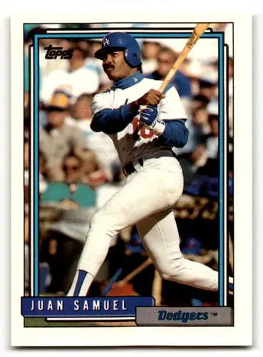 1992 Topps #315 Juan Samuel Los Angeles Dodgers Baseball Cards EX/NM ID:55881 - Baseball Card Single