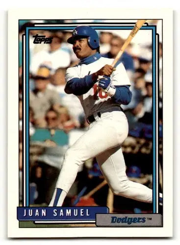 1992 Topps #315 Juan Samuel Los Angeles Dodgers Baseball Cards EX/NM ID:54712 - Baseball Card Single