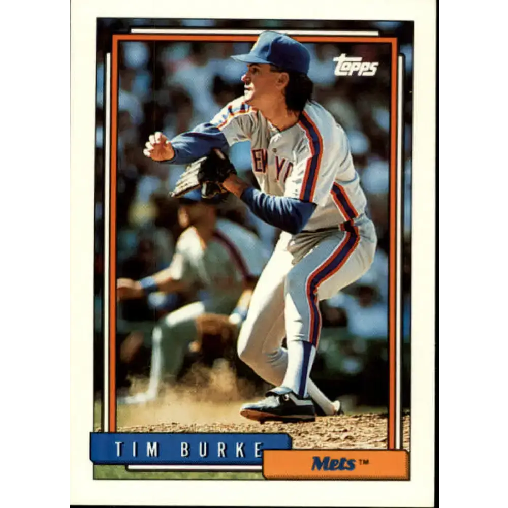 1992 Topps #322 Tim Burke NM-MT New York Mets Baseball Card - Baseball Card Single