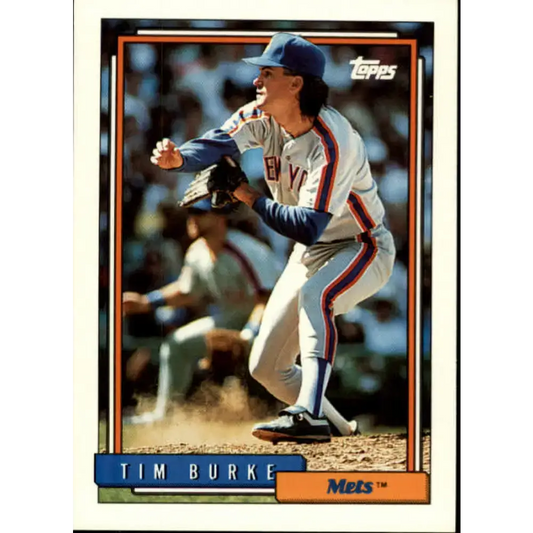 1992 Topps #322 Tim Burke NM-MT New York Mets Baseball Card - Baseball Card Single