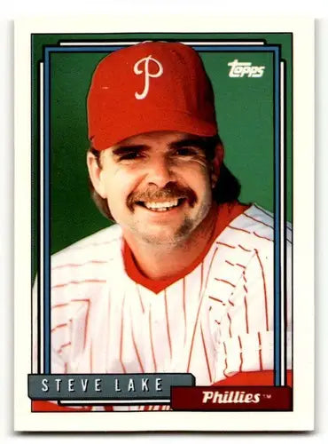 1992 Topps #331 Steve Lake Philadelphia Phillies Baseball Cards EX/N ID:55818 - Baseball Card Single
