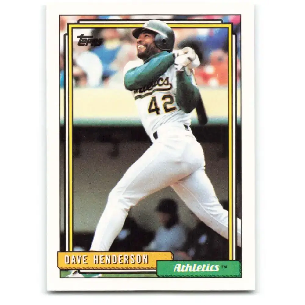 1992 Topps #335 Dave Henderson NM-MT Oakland Athletics Baseball Card - Baseball Card Single