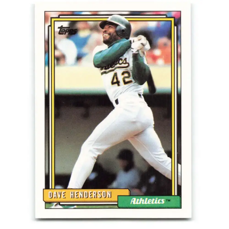 1992 Topps #335 Dave Henderson NM-MT Oakland Athletics Baseball Card - Baseball Card Single