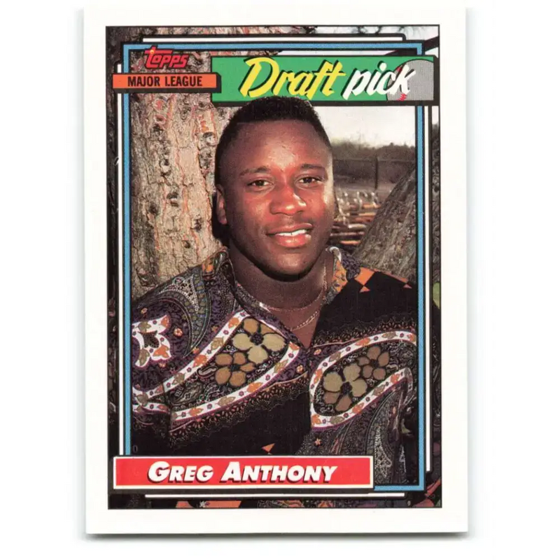 1992 Topps #336 Greg Anthony EX Excellent RC Rookie San Diego Padres Baseball Card - Baseball Card Single