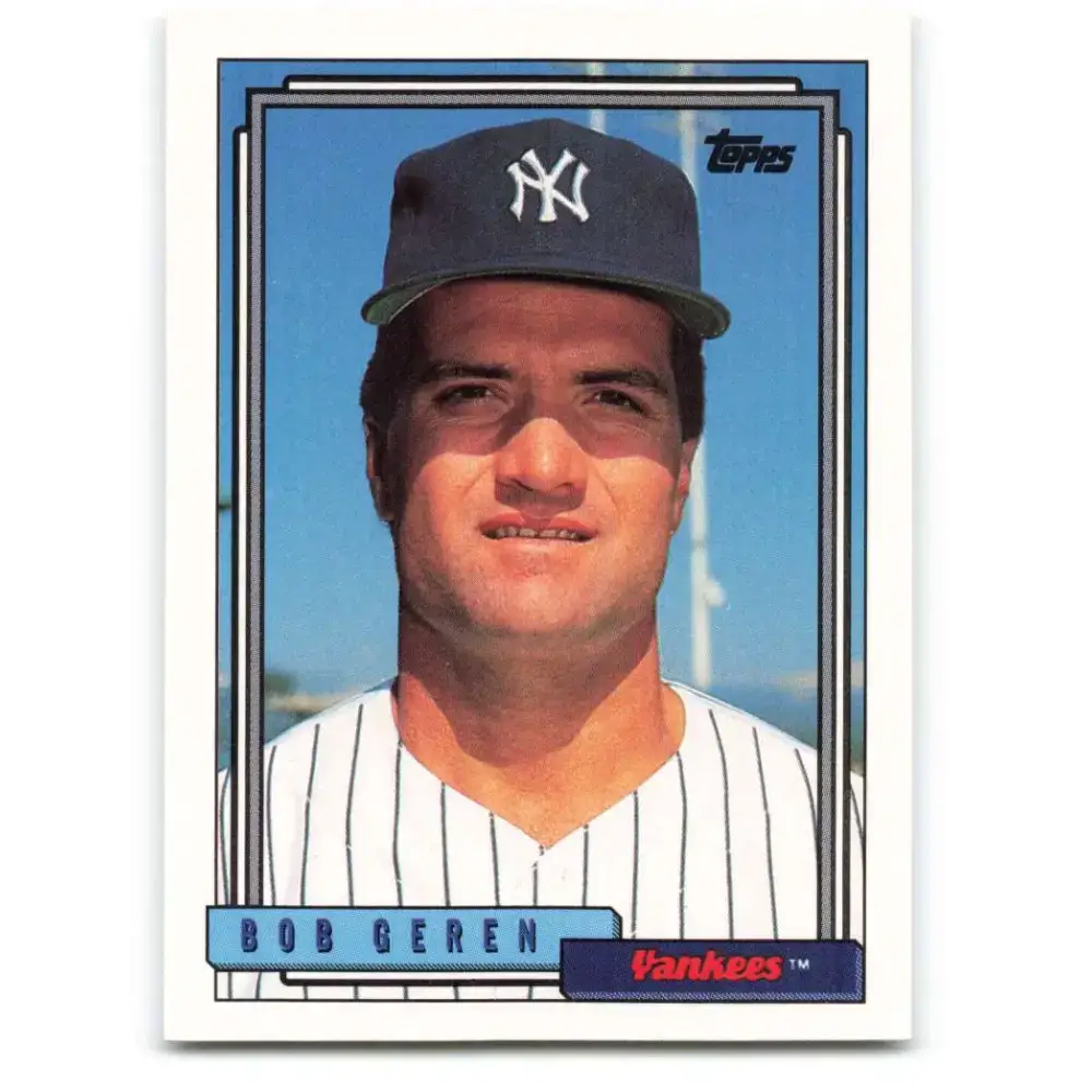 1992 Topps #341 Bob Geren NM-MT New York Yankees Baseball Card - Baseball Card Single