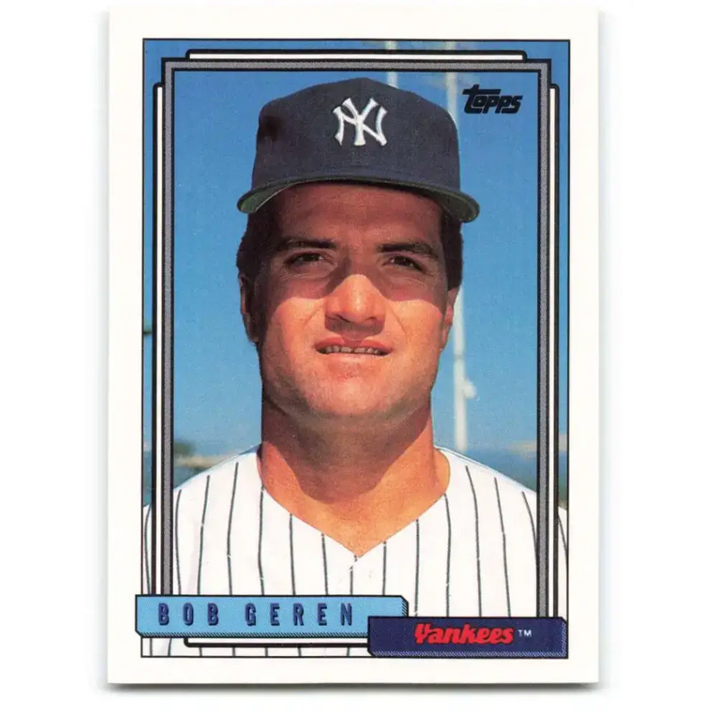 1992 Topps #341 Bob Geren NM-MT New York Yankees Baseball Card - Baseball Card Single