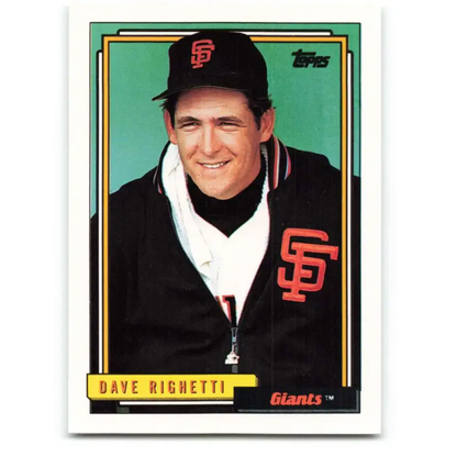1992 Topps #35 Dave Righetti EX Excellent San Francisco Giants Baseball Card
