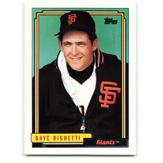 1992 Topps #35 Dave Righetti EX Excellent San Francisco Giants Baseball Card