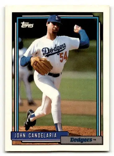 Original gloss of John Candelaria Los Angeles Dodgers baseball card 1992 Topps #363