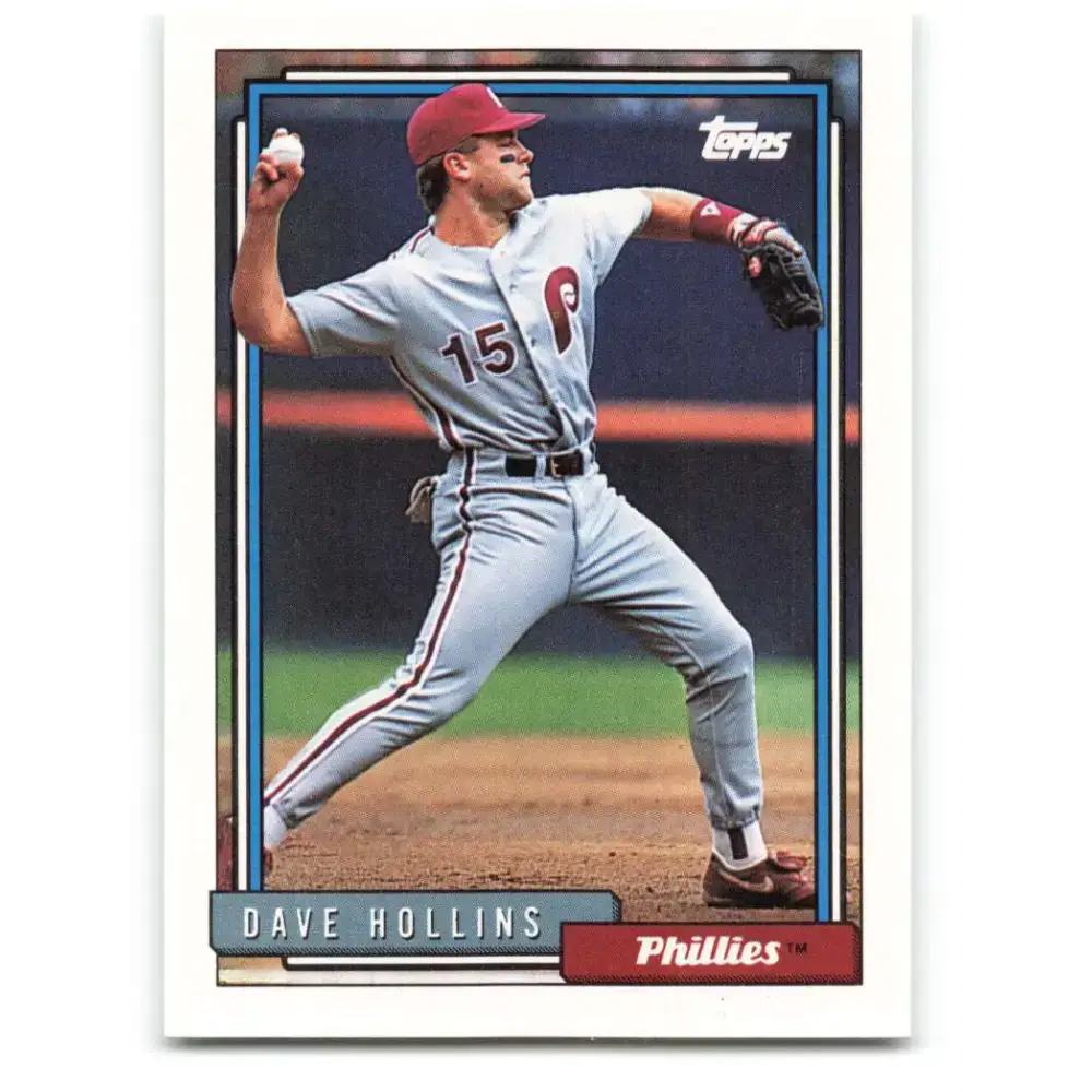 1992 Topps #383 Dave Hollins NM-MT Philadelphia Phillies Baseball Card - Baseball Card Single