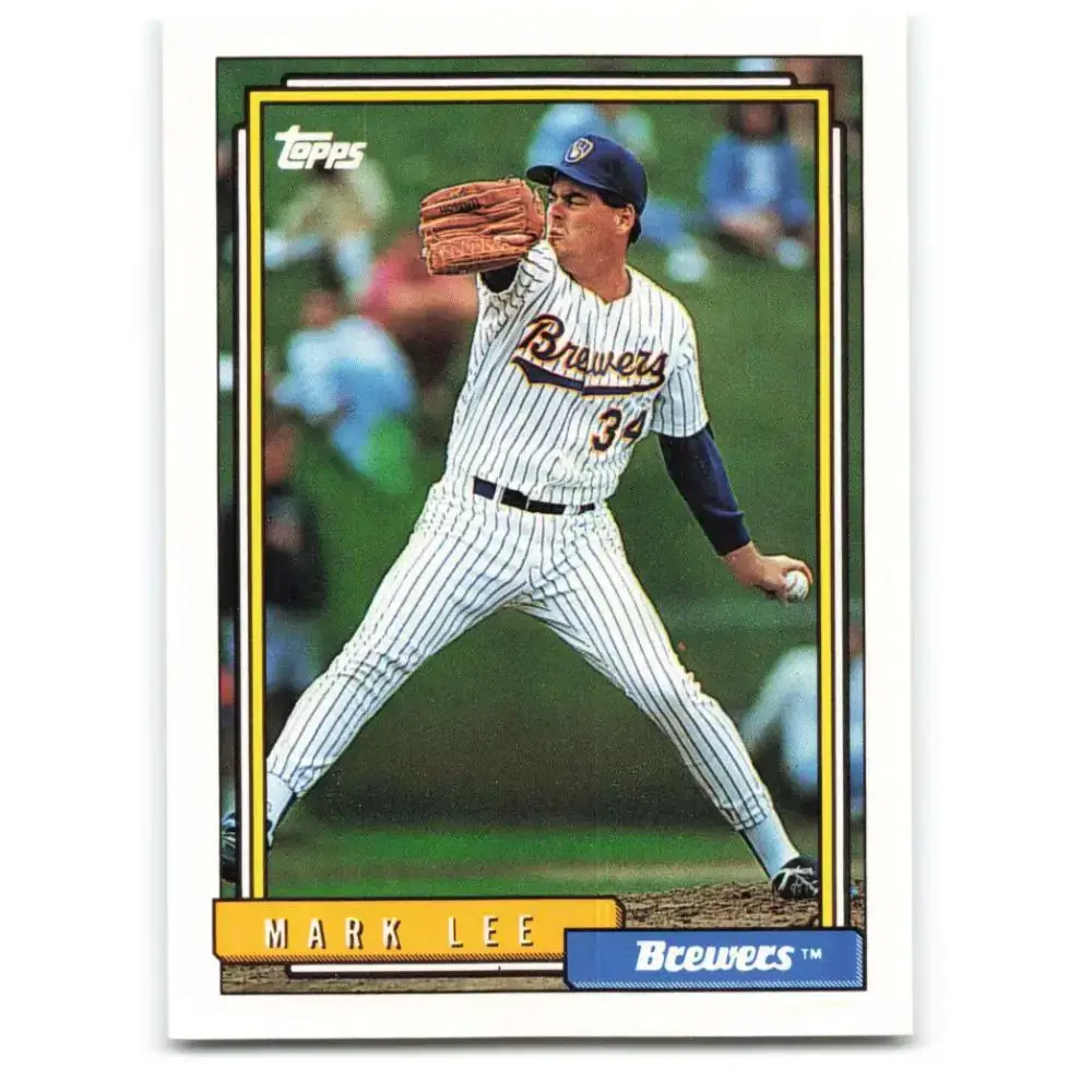 1992 Topps #384 Mark Lee NM-MT Milwaukee Brewers Baseball Card - Baseball Card Single