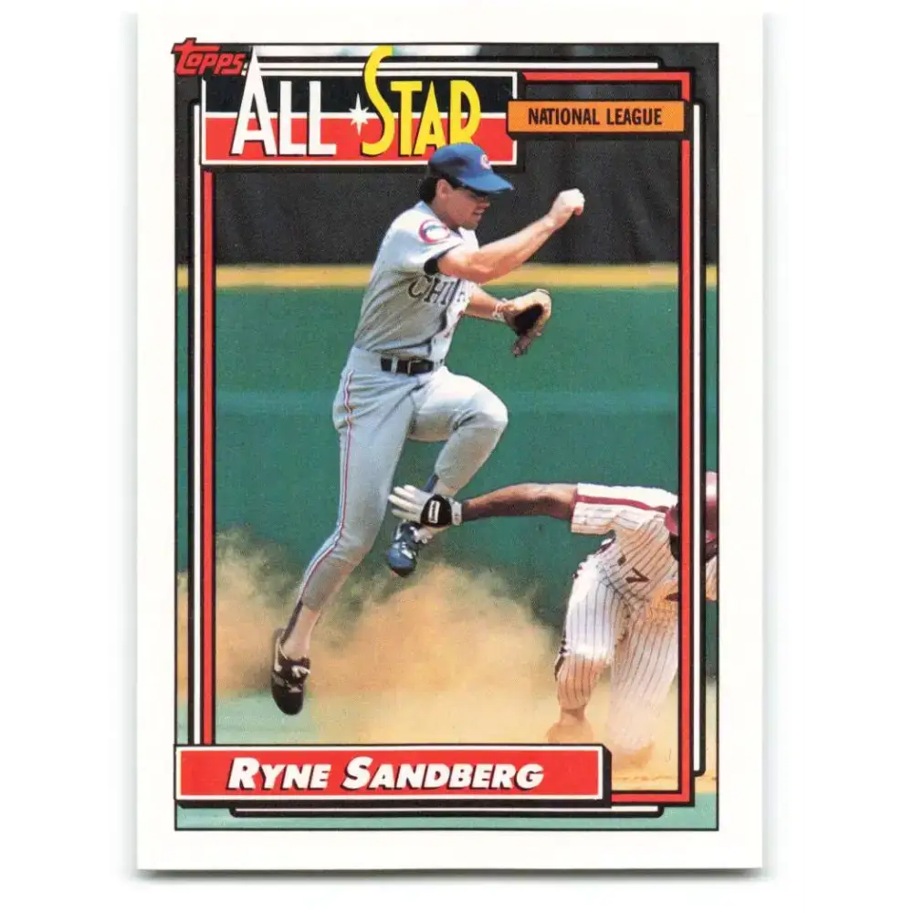 1992 Topps #387 Ryne Sandberg EX Excellent Chicago Cubs Baseball Card - Baseball Card