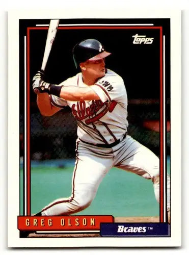1992 Topps #39 Greg Olson Atlanta Braves Baseball Cards EX/NM ID:55825 - Baseball Card Single