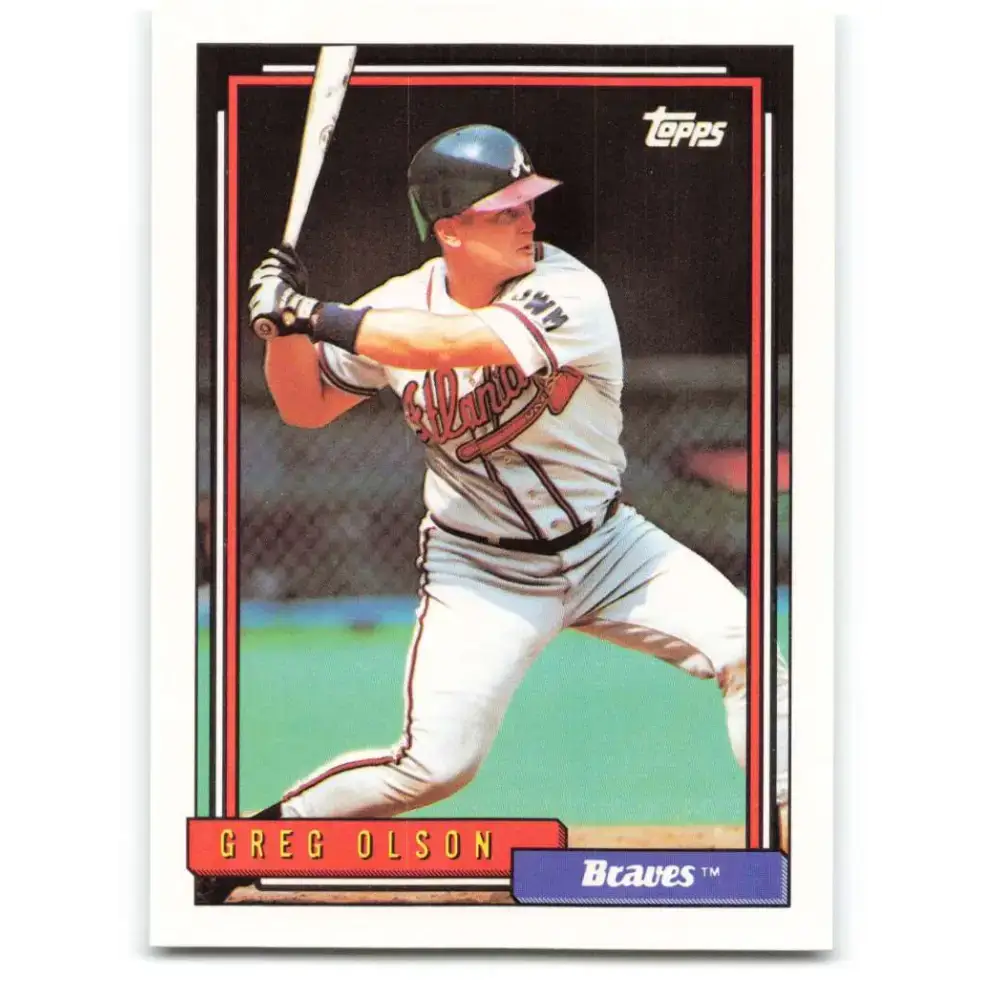 1992 Topps #39 Greg Olson NM-MT Atlanta Braves Baseball Card - Baseball Card Single