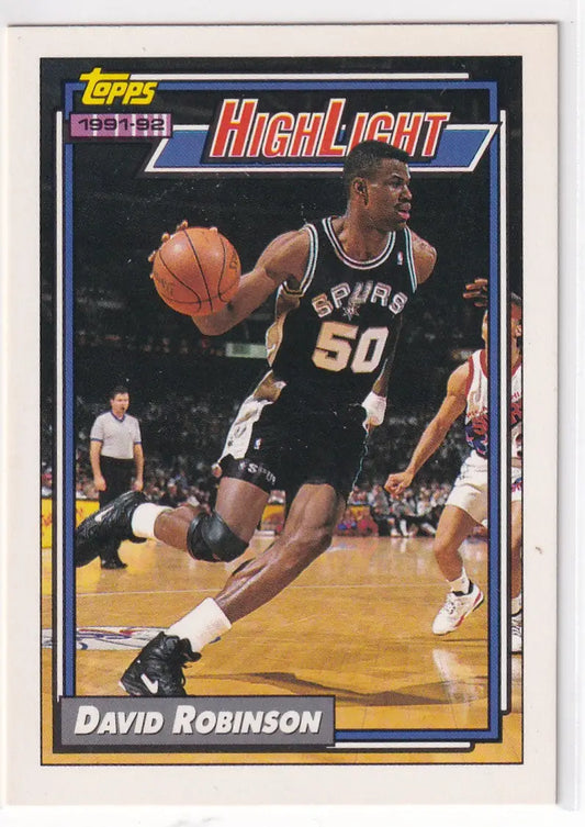 1992 TOPPS #4 DAVID ROBINSON HIGHLIGHT- SAN ANTONIO SPURS - Basketball Card Single
