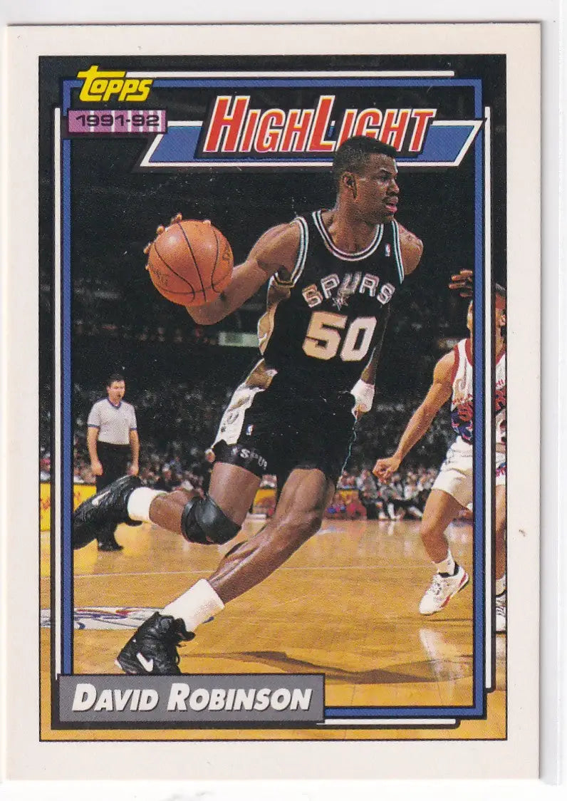 1992 TOPPS #4 DAVID ROBINSON HIGHLIGHT- SAN ANTONIO SPURS - Basketball Card Single