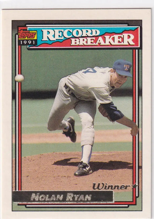 1992 TOPPS #4 NOLAN RYAN RECORD BREAKER- TEXAS RANGERS - Baseball Card Single