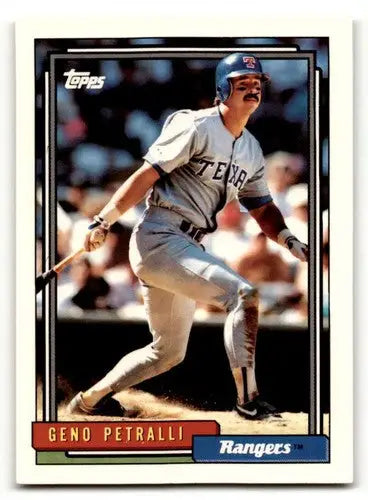 1992 Topps #409 Geno Petralli Texas Rangers Baseball Cards EX/NM ID:55847 - Baseball Card Single