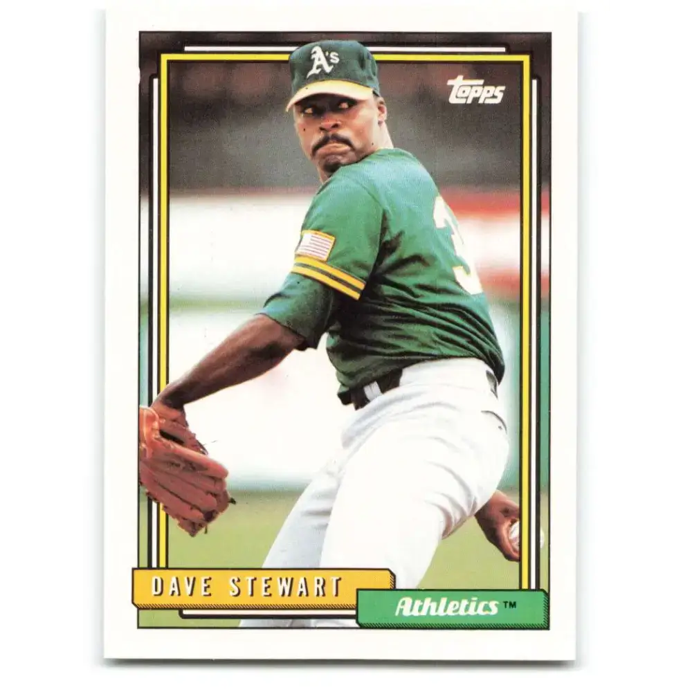 1992 Topps #410 Dave Stewart EX Excellent Oakland Athletics Baseball Card - Baseball Card