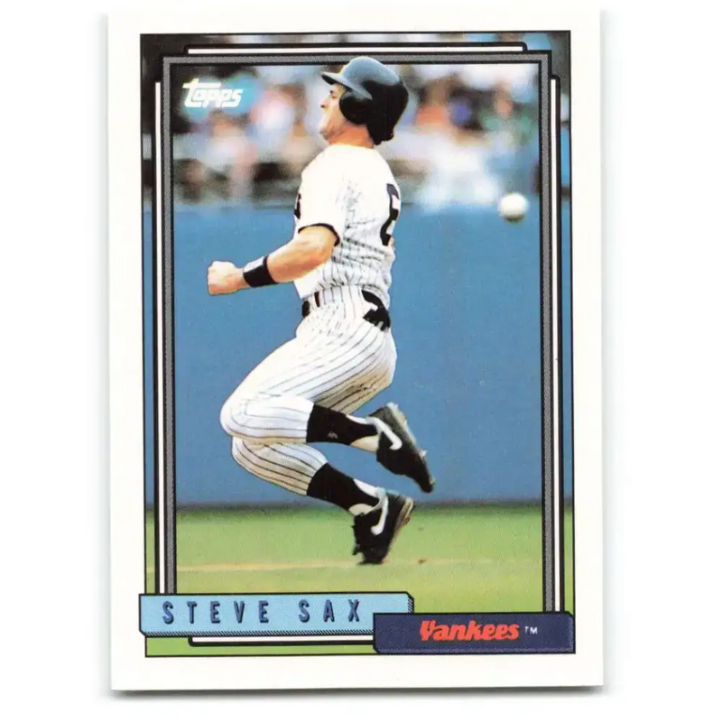 1992 Topps #430 Steve Sax NM-MT New York Yankees Baseball Card - Baseball Card Single