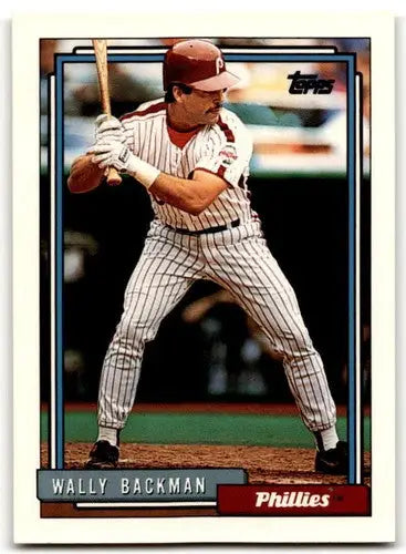 Original gloss Wally Backman baseball card from 1992 Topps NM-MT Phillies ID 43489