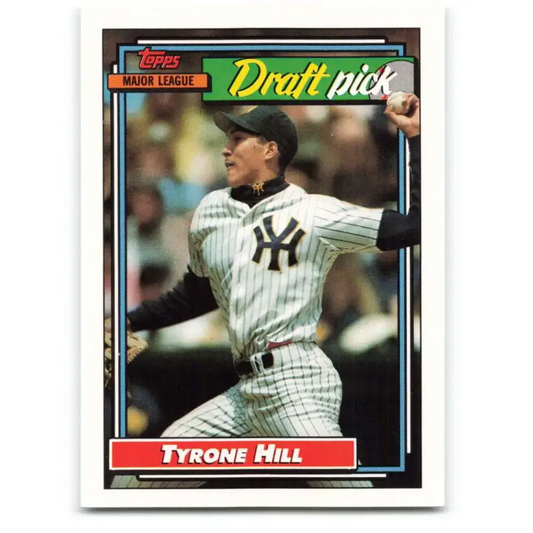1992 Topps #444 Tyrone Hill EX Excellent RC Rookie Milwaukee Brewers Baseball Card - Baseball Card