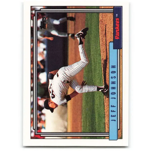1992 Topps #449 Jeff Johnson NM-MT New York Yankees Baseball Card - Baseball Card Single