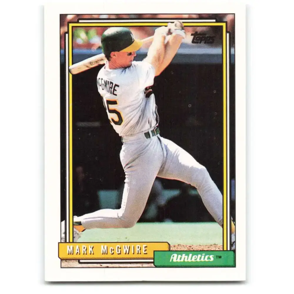 1992 Topps #450 Mark McGwire NM-MT Oakland Athletics Baseball Card - Baseball Card Single