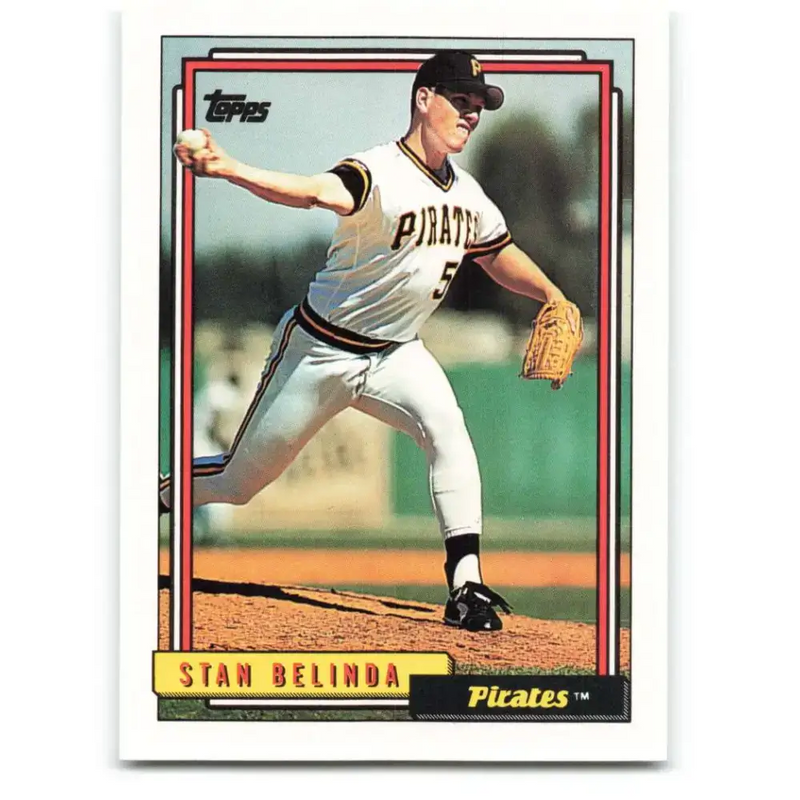1992 Topps #466 Stan Belinda NM-MT Pittsburgh Pirates Baseball Card - Baseball Card Single